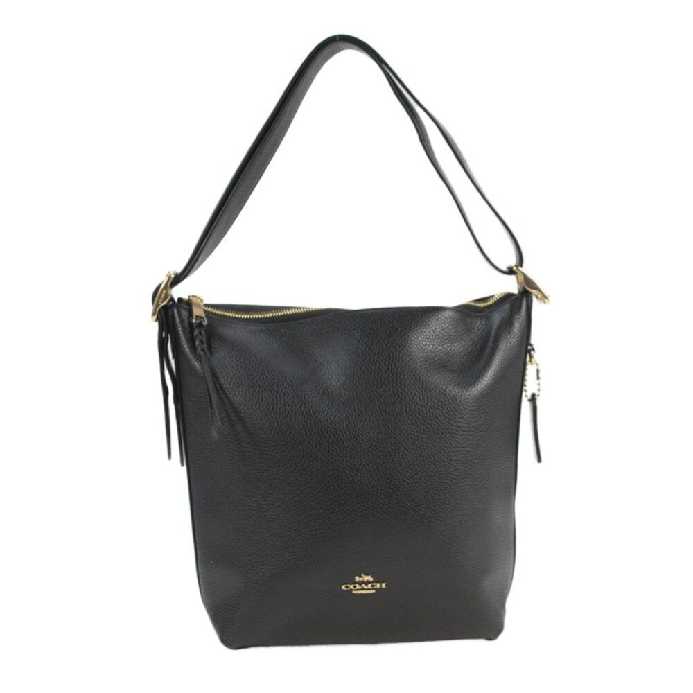 Coach Women's Val Duffle Pebble Leather Crossbody Handbag Black